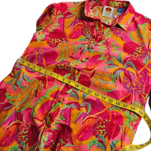 Farm Rio x Anthropologie Long-Sleeve Printed Collared Romper, Oversized, Small - Picture 4 of 10